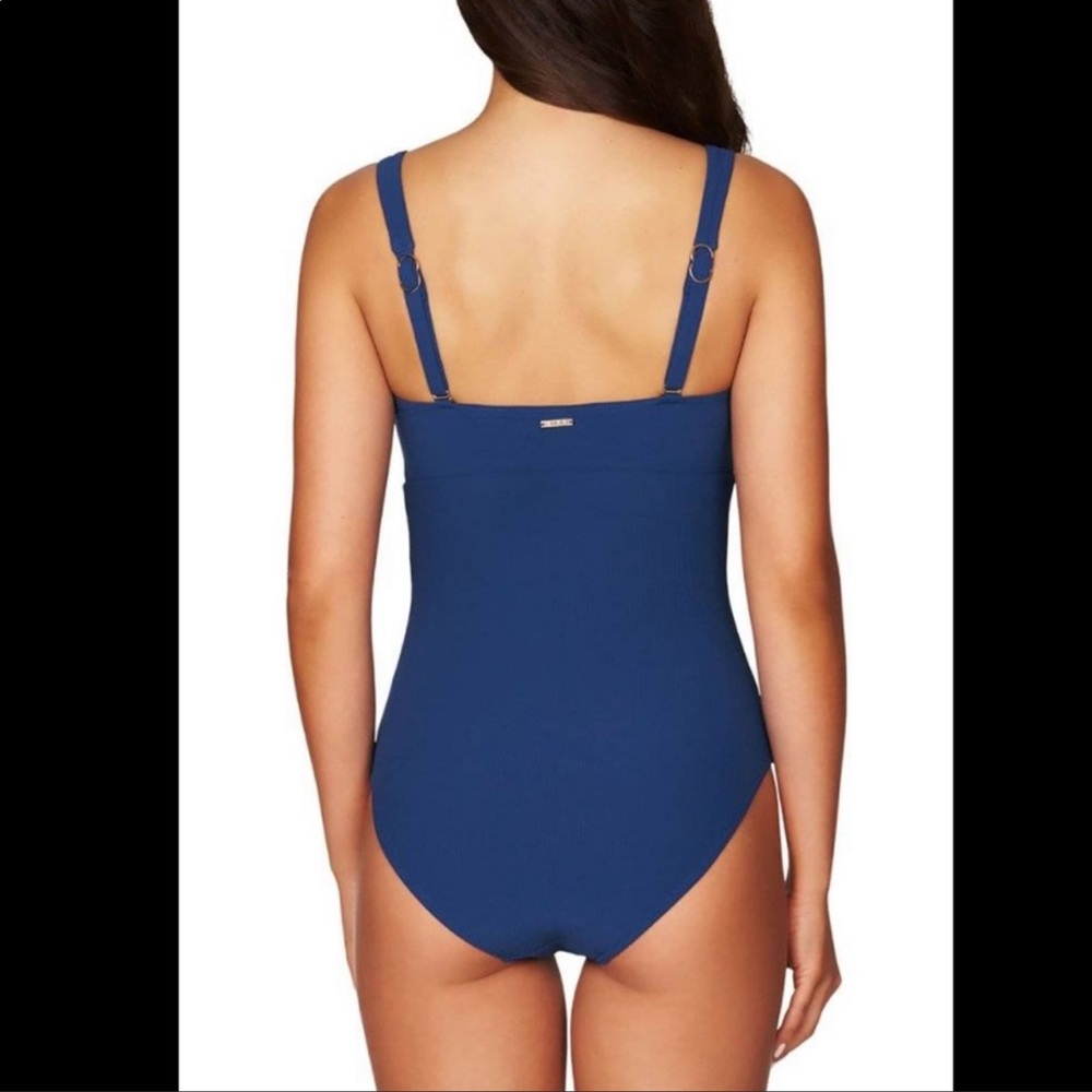 Sea Level Riviera Ribbed Navy One Piece NWOT - Picture 2 of 8
